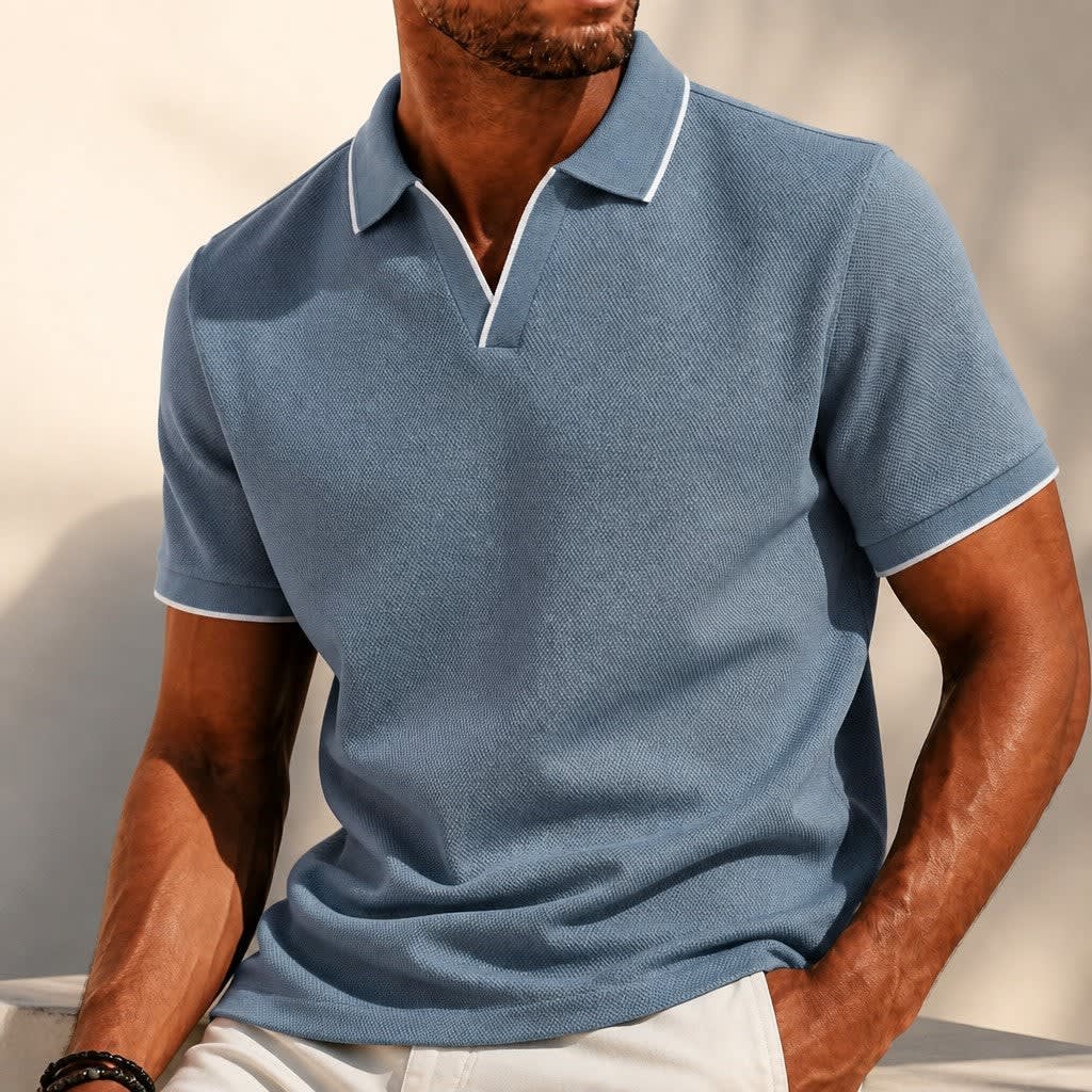 Hamish Contrast Tipped Textured Polo_2