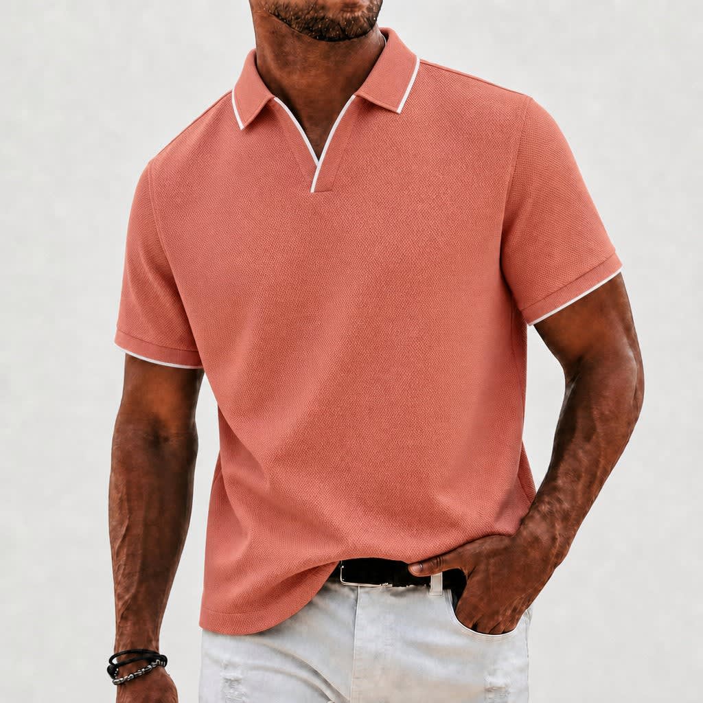 Hamish Contrast Tipped Textured Polo_3
