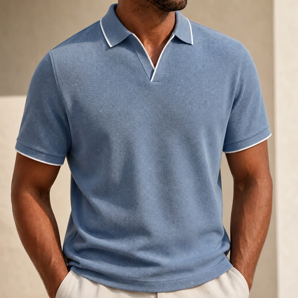 Hamish Contrast Tipped Textured Polo_4