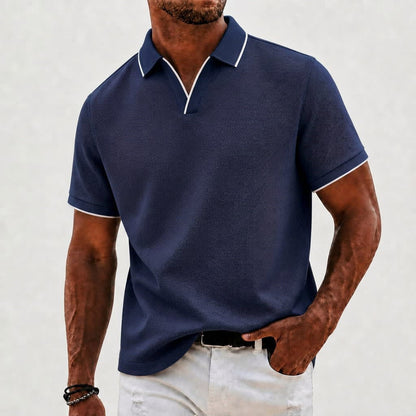 Hamish Contrast Tipped Textured Polo_5