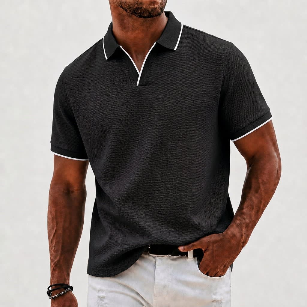 Hamish Contrast Tipped Textured Polo_6