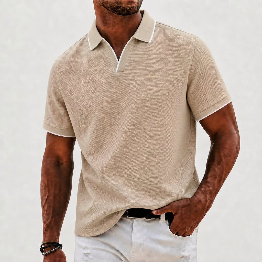 Hamish Contrast Tipped Textured Polo_7