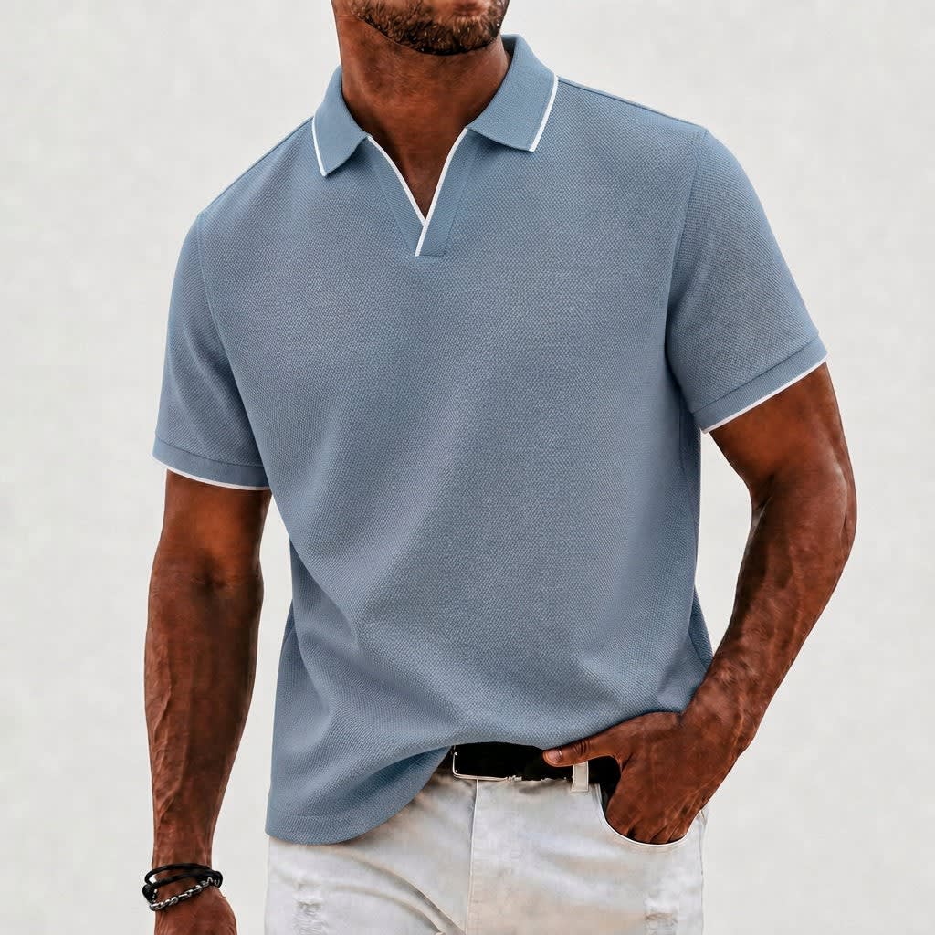 Hamish Contrast Tipped Textured Polo_8