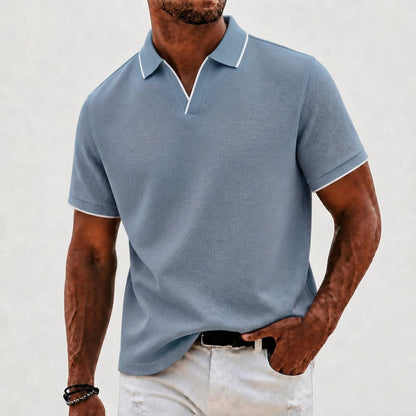 Hamish Contrast Tipped Textured Polo_8