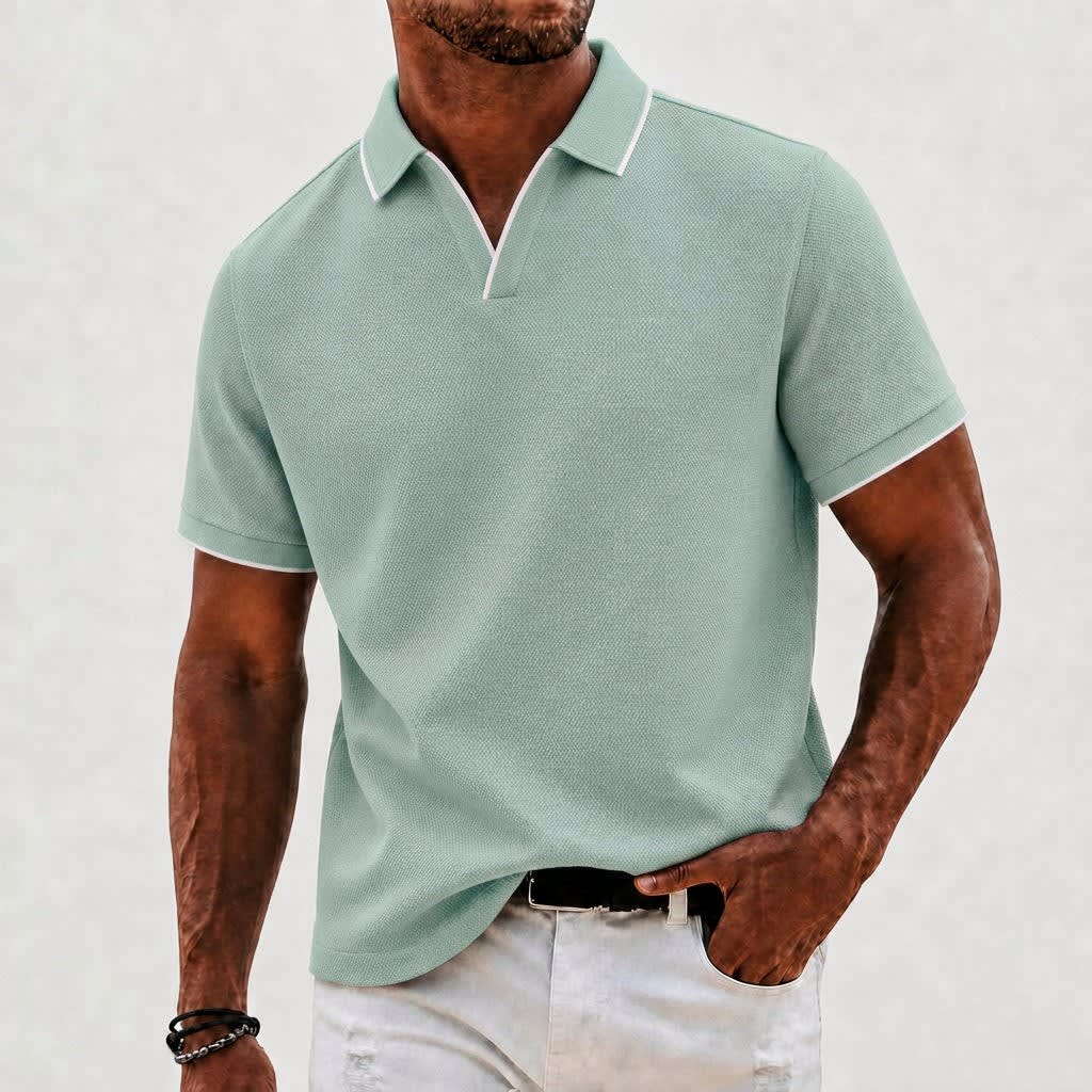 Hamish Contrast Tipped Textured Polo_9