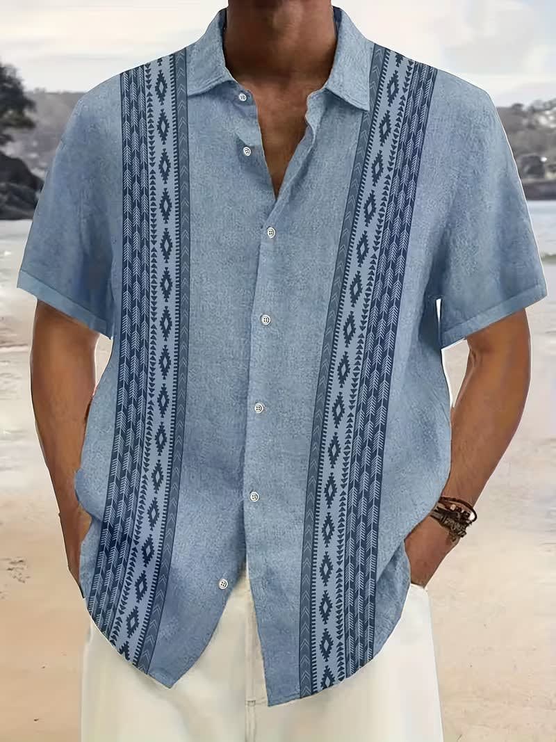Milo Geometric Panel Short Sleeve Shirt