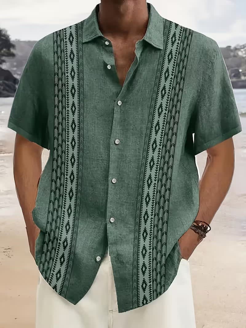 Milo Geometric Panel Short Sleeve Shirt