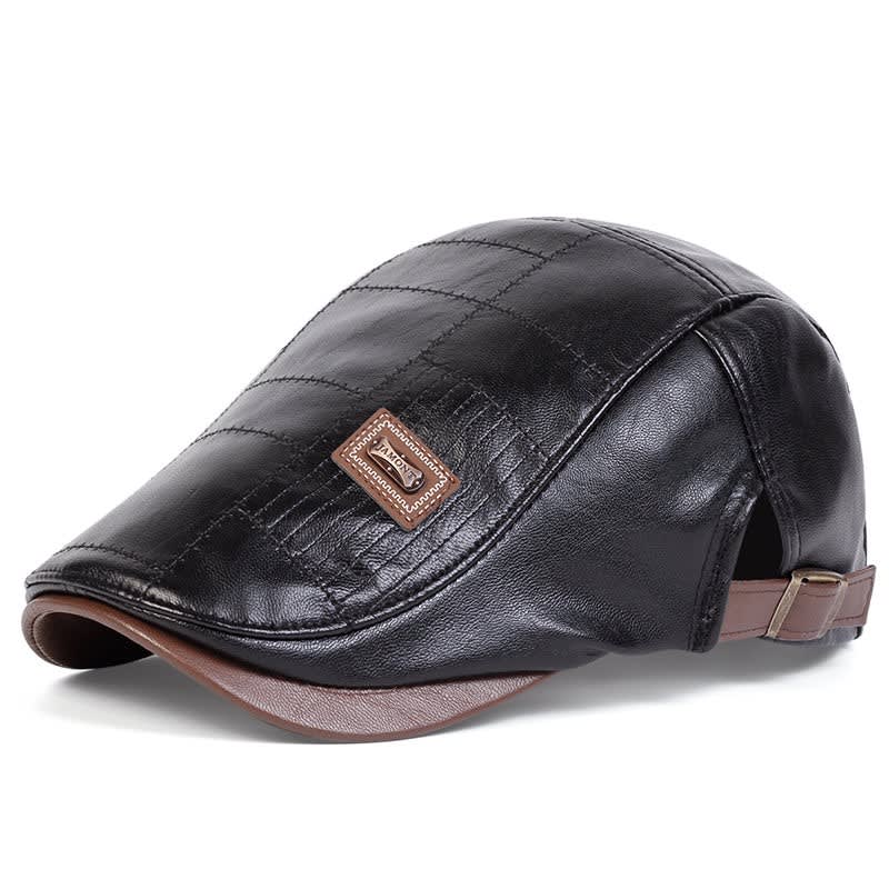 Raphael Quilted Faux Leather Flat Cap