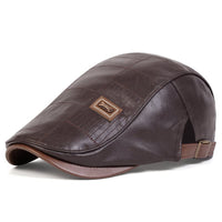 Raphael Quilted Faux Leather Flat Cap