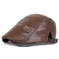Raphael Quilted Faux Leather Flat Cap