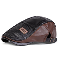 Raphael Quilted Faux Leather Flat Cap