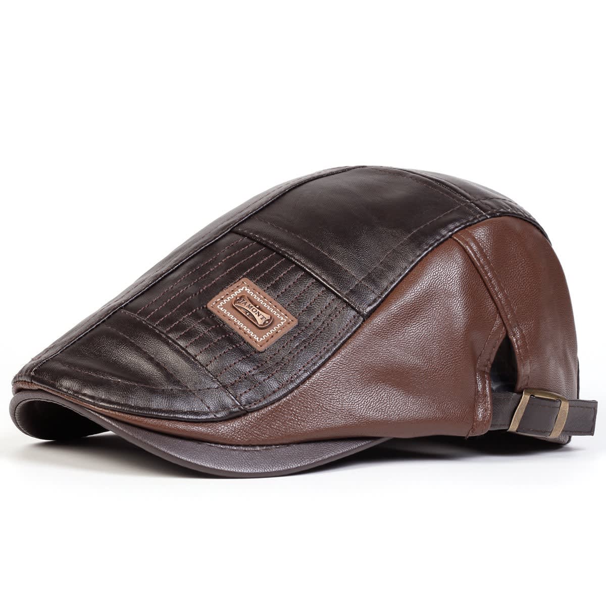Raphael Quilted Faux Leather Flat Cap
