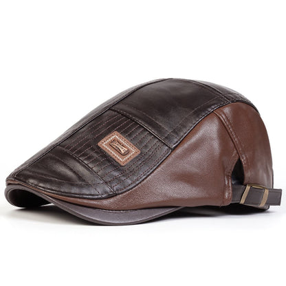 Raphael Quilted Faux Leather Flat Cap_5