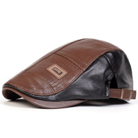 Raphael Quilted Faux Leather Flat Cap