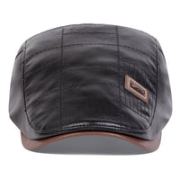 Raphael Quilted Faux Leather Flat Cap